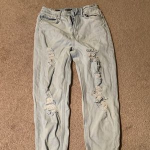 white/light blue jeans